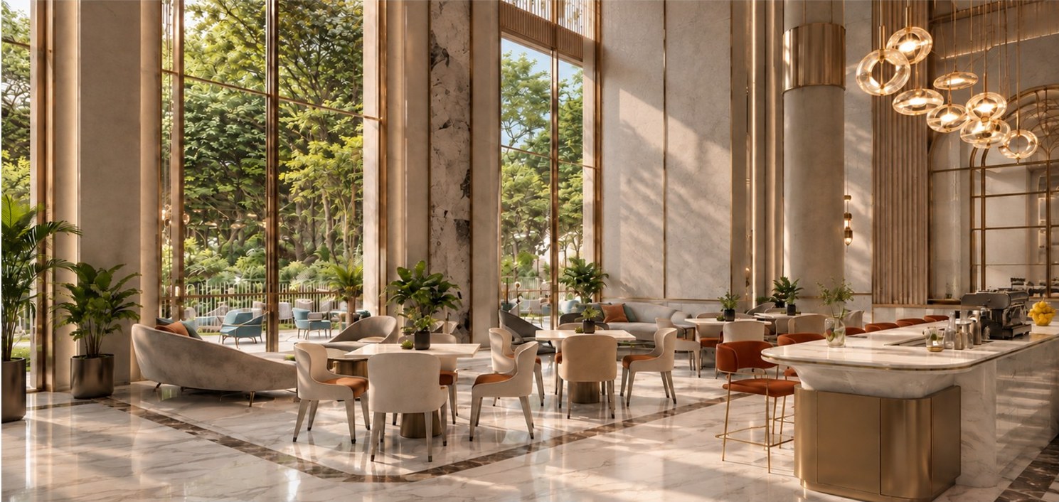 Lodha Whitefield clubhouse lounge